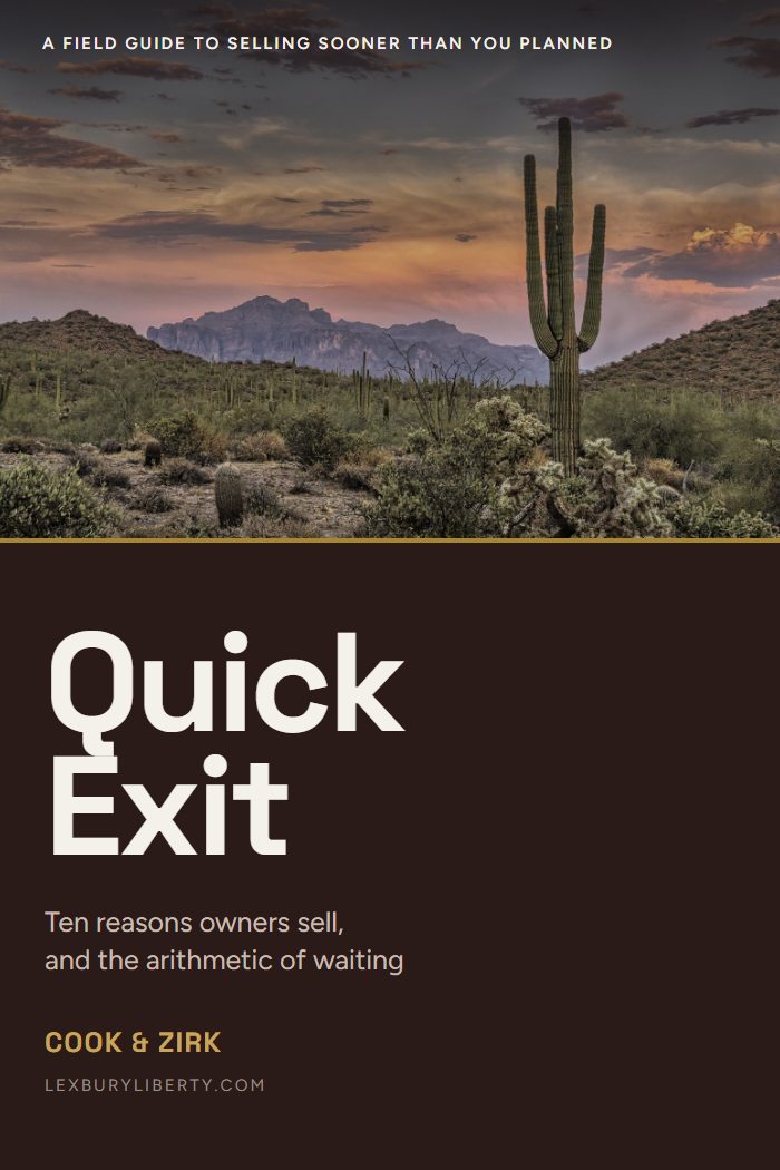 Quick Exit book cover, Arizona edition